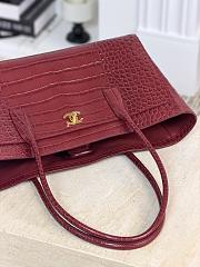 Chanel Small Tote Crocodile Embossed Calfskin & Gold-Tone Metal Dark Burgundy AS6243 - 39x20x13cm - 6
