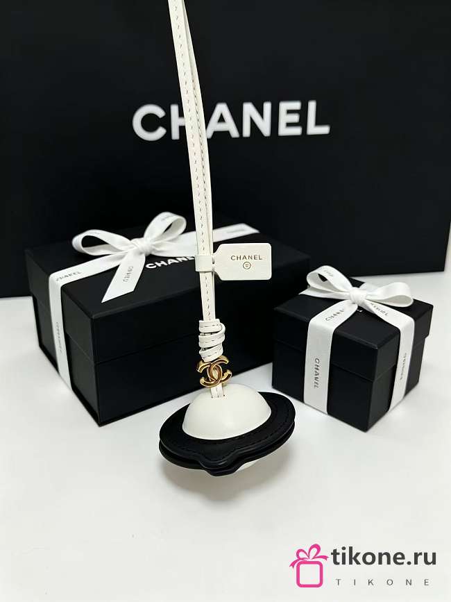 Chanel Mini Bag Charm Lambskin White & Black AP5246 - 1