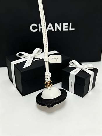 Chanel Mini Bag Charm Lambskin White & Black AP5246