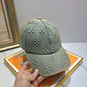 LV Monogram Washed Denim Cap Light Blue - 3