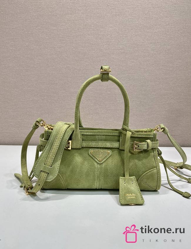 Prada Bonnie Suede Mini Handbag Agave 1BA486 - 23.5x12x9cm - 1