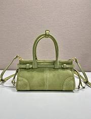 Prada Bonnie Suede Mini Handbag Agave 1BA486 - 23.5x12x9cm - 2