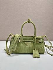 Prada Bonnie Suede Mini Handbag Agave 1BA486 - 23.5x12x9cm - 4