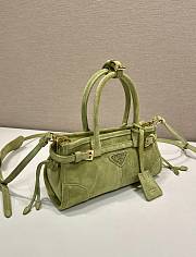 Prada Bonnie Suede Mini Handbag Agave 1BA486 - 23.5x12x9cm - 5