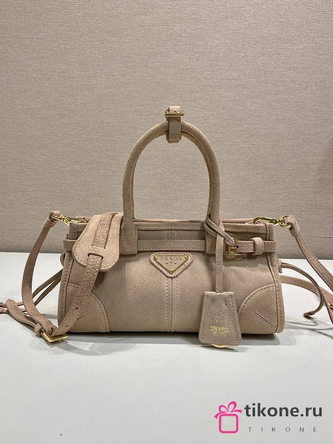 Prada Bonnie Suede Mini Handbag Water Lily 1BA486 - 23.5x12x9cm - 1