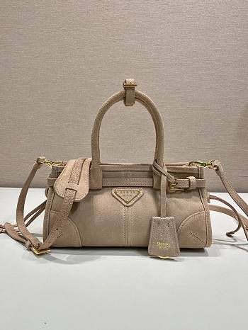 Prada Bonnie Suede Mini Handbag Water Lily 1BA486 - 23.5x12x9cm
