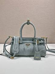 Prada Bonnie Suede Mini Handbag Opaline 1BA486 - 23.5x12x9cm - 5