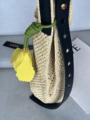 Loewe Small Punch Hole Hobo In Raffia And Calfskin Beige - 43x40x40cm - 3