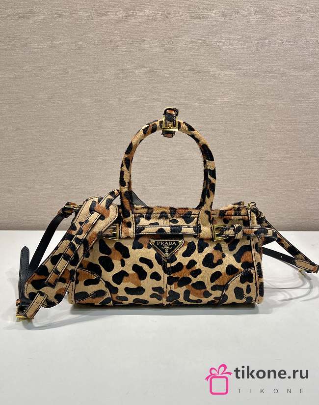 Prada Bonnie Mini Printed Leather Handbag Honey 1BA486 - 23.5x12x9cm - 1
