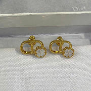 Dior CD Garden Stud Earrings Gold-Finish Metal and Mother-of-Pearl E4676WOMMP_D301 - 6