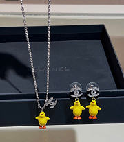 Chanel Pendant Earrings Metal, Resin & Diamantés Silvery, Yellow, Orange & Crystal ABH521 - 6