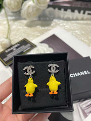 Chanel Pendant Earrings Metal, Resin & Diamantés Silvery, Yellow, Orange & Crystal ABH521 - 4