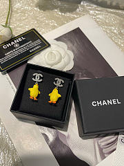 Chanel Pendant Earrings Metal, Resin & Diamantés Silvery, Yellow, Orange & Crystal ABH521 - 2