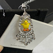 Chanel Pendant Earrings Metal, Resin & Diamantés Silvery, Yellow, Orange & Crystal ABH520 - 2