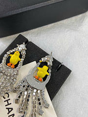 Chanel Pendant Earrings Metal, Resin & Diamantés Silvery, Yellow, Orange & Crystal ABH520 - 5