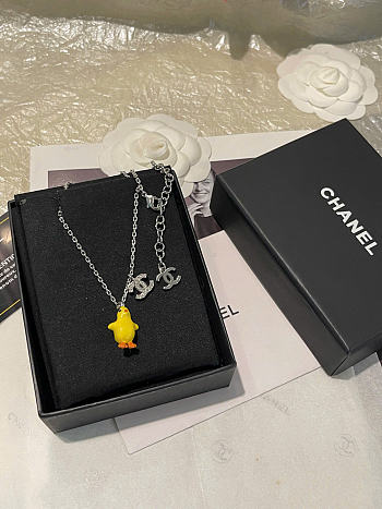 Chanel Necklace Metal, Resin & Diamantés Silvery, Yellow, Orange & Crystal