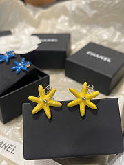 Chanel Stud Earrings Metal & Resin Gold & Yellow/Blue ABH303 - 6