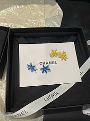 Chanel Stud Earrings Metal & Resin Gold & Yellow/Blue ABH303 - 4