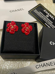 Chanel Stud Earrings Metal & Resin Gold & Red/White/Black ABH302 - 4