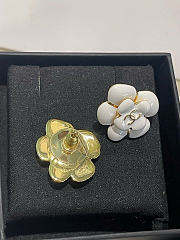 Chanel Stud Earrings Metal & Resin Gold & Red/White/Black ABH302 - 5