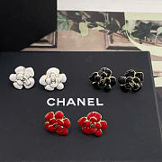 Chanel Stud Earrings Metal & Resin Gold & Red/White/Black ABH302 - 1