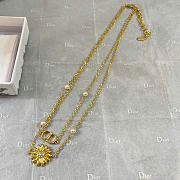 Dior CD Multi Flowers Necklace Gold-Finish Metal, White Resin Pearls and Crystals N3841WOMCY_D319 - 5