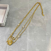 Dior CD Multi Flowers Necklace Gold-Finish Metal, White Resin Pearls and Crystals N3841WOMCY_D319 - 2