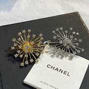 Chanel Stud Earrings Metal & Diamantés Golden/Silvery & Crystal ABH451 - 4
