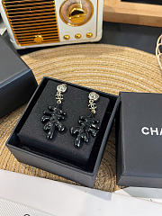 Chanel Pendant Earrings Metal & Resin Golden & Black ABH353 - 4