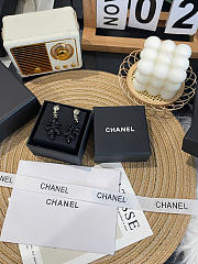 Chanel Pendant Earrings Metal & Resin Golden & Black ABH353 - 3