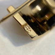 Chanel Hoop Earrings Metal & Lambskin Golden & Black ABH154 - 2