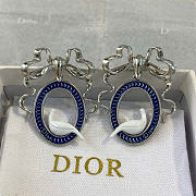 Dior Médaillon Earrings Silver-Finish Metal, Blue Lacquer and White Resin E4616WOMLQ_D09B - 1