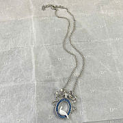 Dior Médaillon Necklace Silver-Finish Metal, White Resin and Blue Lacquer N3646WOMLQ_D09B - 6