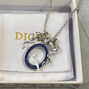 Dior Médaillon Necklace Silver-Finish Metal, White Resin and Blue Lacquer N3646WOMLQ_D09B - 4