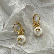 Miumiu Metal Earrings With Pendant Gold/Cream 5IO496 - 6