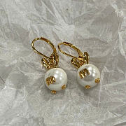 Miumiu Metal Earrings With Pendant Gold/Cream 5IO496 - 5