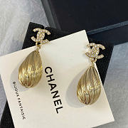 Chanel Pendant Earrings Metal & Diamantés Golden & Crystal ABH203 - 6