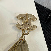 Chanel Pendant Earrings Metal & Diamantés Golden & Crystal ABH203 - 5