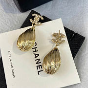 Chanel Pendant Earrings Metal & Diamantés Golden & Crystal ABH203 - 3
