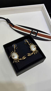 Chanel Pendant Earrings Metal & Glass Gold, Pearly White & Black - 5