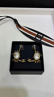 Chanel Pendant Earrings Metal & Glass Gold, Pearly White & Black - 1