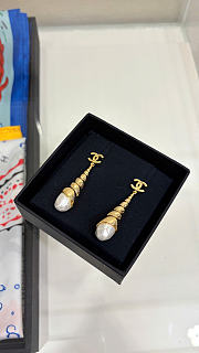 Chanel Pendant Earrings Metal & Resin Gold & Pearly White ABH352 - 6