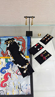 Chanel Pendant Earrings Metal & Resin Gold & Pearly White ABH352 - 3