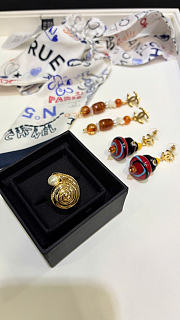 Chanel Ring Metal & Resin Gold & Pearly White ABH364 - 6