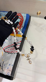 Chanel Necklace Metal & Resin Gold, Black & Pearly White - 5