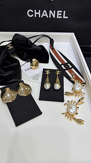 Chanel Stud Earrings Metal Gold ABH346 - 5