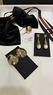 Chanel Stud Earrings Metal Gold ABH346 - 4