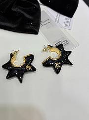 Chanel Hoop Earrings Metal & Resin Golden & Black ABH621 - 1