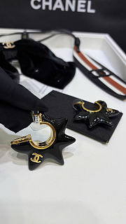 Chanel Hoop Earrings Metal & Resin Golden & Black ABH621 - 6