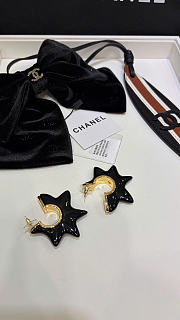 Chanel Hoop Earrings Metal & Resin Golden & Black ABH621 - 3